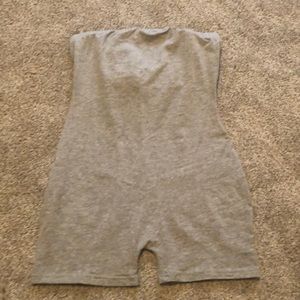 Strapless biker short romper